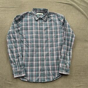Outerknown Shirt Men Medium Plaid Organic Cotton Long Sleeve Outdoors Hiking.